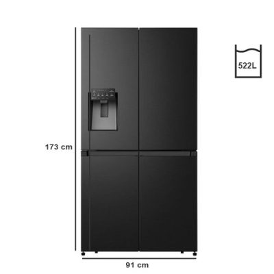 SMART TECHNOLOGY Refrigerateur Smart Americain 522L 4 Portes Avec Fontaine / STR-678WH- Gris