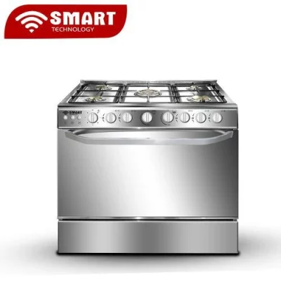 SMART TECHNOLOGY Gazinière 5 Feux Avec Four En Inox STC-8060C – 80 X 60 Cm – Gris