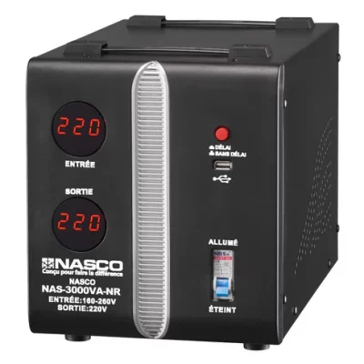 STABILISATEUR AUTOMATIQUE 3000VA COMPTEUR DIGITAL – NAS-3000VA-GR/NR/RR