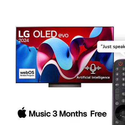 77 pouces LG OLED evo C4 4K Smart TV AI Télécommande magique Dolby Vision webOS24 2024-OLED77C46LA