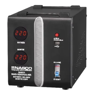 NASCO STABILISATEUR AUTOMATIQUE 5000VA COMPTEUR DIGITAL – NAS-5000VA-NR