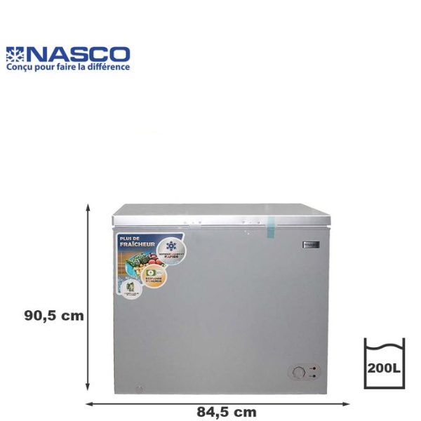 Nasco Congélateur Horizontal KNAS-300 -1 porte - 200 Litres - Gri